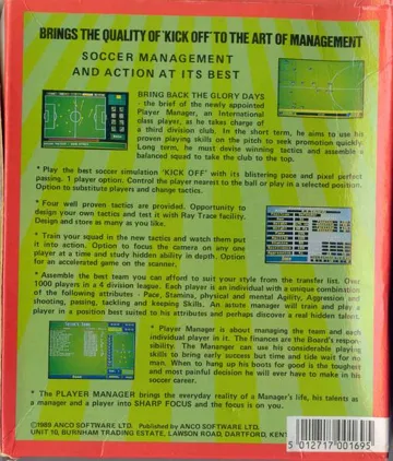 Player Manager box cover back